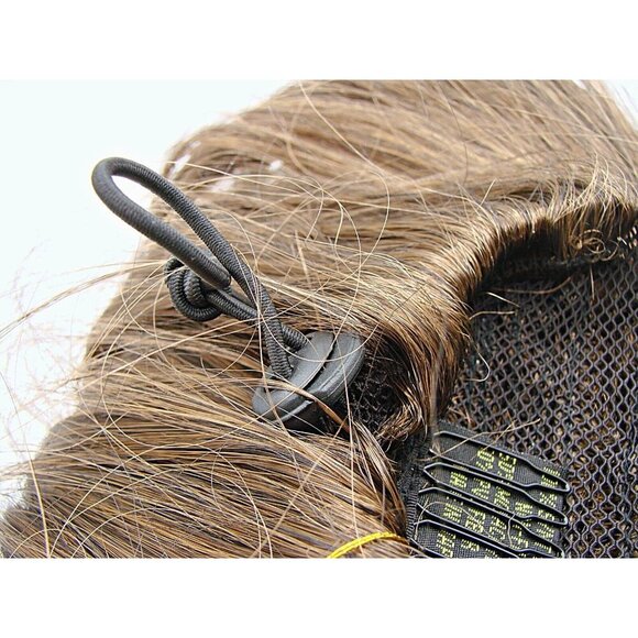 NEW Kanekalon Dark Brown Brunette Natural Flip Tail Wavy Curl Wig Japanese Fiber - Picture 9 of 12